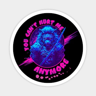 Synthwave Samurai lion - You can't Hurt me Anymore Magnet